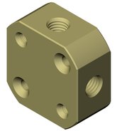 3-way T-connector for 0.5 - 4mm OD tubing, PEEK™, 3 x 1/4"-28 UNF female, 1.5mm bore