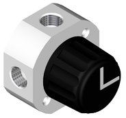 High-pressure 4-port manual valve for 0.5 - 4mm OD tubing, 4 x 1/4"-28 UNF female, 0,8mm bore