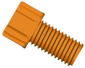 Gripper Schlauch-Endfitting, PP, orange, 1/4"-28 UNF male, für 1/16" AD Schlauch, Pkg. à 10 Stück