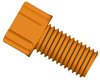 Gripper tubing end fitting, PP, orange, 1/4"-28 UNF male, for 1/16" OD tubing, pack of 10
