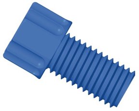 Gripper Schlauch-Endfitting, PP, blau, 1/4"-28 UNF male, für 1/16" AD Schlauch, Pkg. à 10 Stück