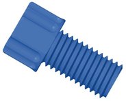 Gripper tubing end fitting, PP, blue, 1/4"-28 UNF male, for 1/16" OD tubing, pack of 10