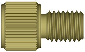 Gripper tubing end fitting, PEEK™, 1/4"-28 UNF male, large head, for 1/16" OD tubing, pack of 10