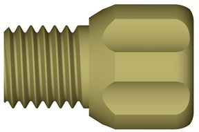 Gripper tubing end fitting for solenoid valves, PEEK™, 1/4"-28 UNF male, large head, for 1/16" OD tubing, pack of 10