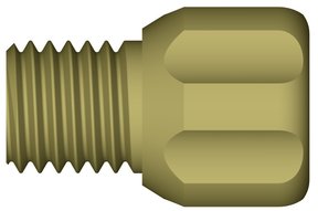 Gripper Schlauch-Endfitting für Magnetventile, PEEK™, 1/4"-28 UNF male, großer Kopf, für 1/16" AD Schlauch, Pkg. à 10 Stück