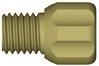 Gripper tubing end fitting for solenoid valves, PEEK™, 1/4"-28 UNF male, large head, for 1/16" OD tubing, pack of 10