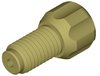 Tubing end fitting, PEEK™, for 1/16" OD flared tubing, 1/4"-28 UNF male, large head, pack of 10