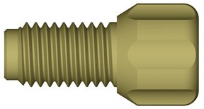 Tubing end fitting, PEEK™, for 1/16" OD flared tubing, 1/4"-28 UNF male, large head, pack of 10