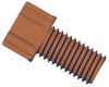 Gripper tubing end fitting, PP, brown, 1/4"-28 UNF male, for 1/8" OD tubing, pack of 10