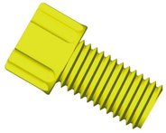 Gripper tubing end fitting, PP, yellow, 1/4"-28 UNF male, for 1/8" OD tubing, pack of 10