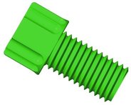 Gripper tubing end fitting, PP, green, 1/4"-28 UNF male, for 1/8" OD tubing, pack of 10