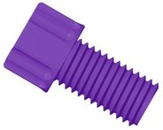 Gripper tubing end fitting, PP, violet, 1/4"-28 UNF male, for 1/8" OD tubing, pack of 10