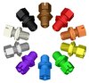 Gripper tubing end fitting, PP, mixed colours, 1/4"-28 UNF male, for 1/8" OD tubing, pack of 10
