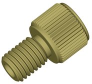 Gripper tubing end fitting, PEEK™, 1/4"-28 UNF male, large head, for 1/8" OD tubing, pack of 10