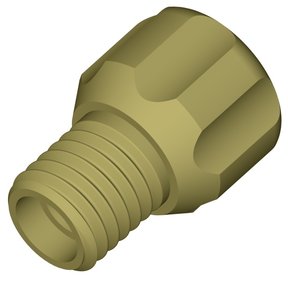 Gripper tubing end fitting for solenoid valves, PEEK™, 1/4"-28 UNF male, large head, for 1/8" OD tubing, pack of 10