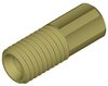 Tubing end fitting, PEEK™, 1/4"-28 UNF male, compact head, for 1/8" OD tubing, PEEK™, pack of 10