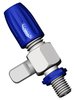 Connector, 1/4"-28 UNF male to 1/4"-28 UNF female, for 0.5 - 4mm OD tubing, with valve, 1.5mm bore