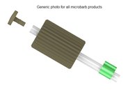 MicroBarb®, PEEK™, für Softwall-Schlauch mit 0,25mm (0,010") ID und 2,08mm (0,081") AD, 1/4"-28 UNF female, orange-blau, Pkg. à 25 Stück