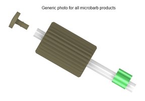 MicroBarb®, PEEK™, für Softwall-Schlauch mit 0,51mm (0,020") ID und 2,34mm (0,092") AD, 1/4"-28 UNF female, orange-gelb, Pkg. à 25 Stück