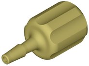 Barb-Adapter, Acetal, 1/4"-28 UNF female auf 2,0mm, Pkg. à 5 Stück