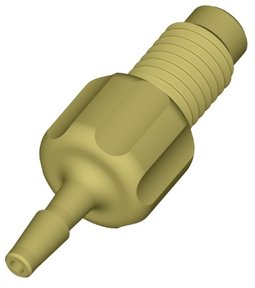 Barb-Adapter, Acetal, 1/4"-28 UNF male auf 2,0mm, Pkg. à 5 Stück
