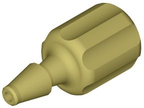 Barb adapter, acetal, 1/4"-28 UNF female to 3.0mm, pack of 5