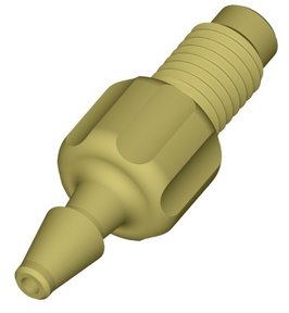 Barb adapter, acetal, 1/4"-28 UNF male to 3.0mm, pack of 5