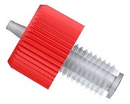 Barb adapter, Click-N-Seal®, PC, red, 1/4"-28 UNF male to 5/32", pack of 10