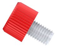 Tubing end fitting, Click-N-Seal®, PC, red, for 1/16" OD tubing, 1/4"-28 UNF male, pack of 10