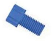 Tubing end fitting, Omni-Lok™, PP, blue, standard head, for 1/16" OD tubing, 1/4"-28 UNF male, pack of 10
