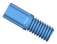 Tubing end fitting, Omni-Lok™, PP, blue, compact head, for 1/16" OD tubing, 1/4"-28 UNF male, pack of 10