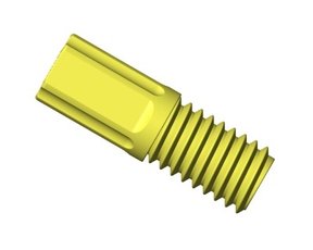 Tubing end fitting, Omni-Lok™, PP, yellow, compact head, for 2.0 - 3.2mm OD tubing, 1/4"-28 UNF male, pack of 10