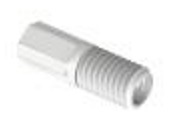 Tubing end fitting, Omni-Lok™, PP, white, 1/4"-28 UNF male, for 1/16" OD tubing, pack of 10