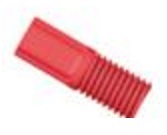 Tubing end fitting, Omni-Lok™, PP, red, 1/4"-28 UNF male, for 1/16" OD tubing, pack of 10