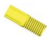 Tubing end fitting, Omni-Lok™, PP, yellow, 1/4"-28 UNF male, for 1/16" OD tubing, pack of 10