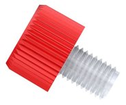 Tubing end fitting, Click-N-Seal®, PC, red, M6 male, for 1/8" OD tubing, pack of 10