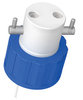 Q-series bottle cap for plastic bottles, 38-430, two 1/4"-28 UNF female ports with valves