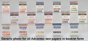 Indicator test paper, CR, for pH 0.4 - 2 and 7.2 - 8.8. Pack of 200 strips
