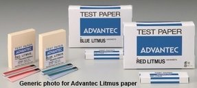 Litmus paper, blue, 7 x 10mm. Pack of 200 strips