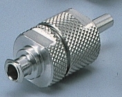 Druck-Filterhalter Typ KS 13 für 13mm Ø Membrane, 304 Edelstahl, PTFE Dichtung und O-Ring, Einlass female Luer-Lock, Auslass male Luer-Slip