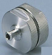 Pressure filter holder type KS 25 for 25mm Ø membranes, 304 stainless steel, PTFE gasket and O-ring, inlet female Luer-lock, outlet male Luer-slip