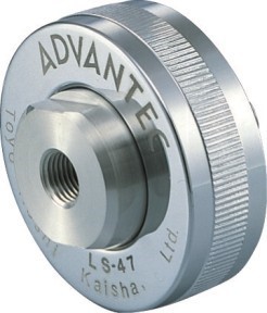 Druck-Gasleitungshalter Typ LS 47 für 47mm Ø Membrane, 304 Edelstahl, PTFE Dichtung und O-Ring, Ein- und Auslass 1/4" NPTF, passende 10mm Barb-Fittinge im Lieferumfang