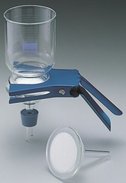 Vakuum-Filterhalter Typ KG 90 für 90mm Ø Membrane, Glas mit Sinterglas-Stütze, #8 Silicon-Gummi Stöpsel, 1000ml Glas-Trichter