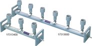 6-station manifold type KMP 3, PVC. 2-way valve with PTFE stopcock per station. Suitable for #8 and #8b stoppers, barb connector for 11mm ID tubing. Max. temp. 60 °C - not autoclavable