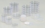 Petri dish, PS, 54mm OD x 11mm, suitable for cultivating cells or microorganisms on 47mm membranes, sterile. Without cellulose pads. Pack of 100
