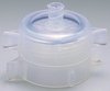 In-line filter holder, PFA, type PFA 25 for 25mm Ø filters, Perfluorelastomer O-ring, Inlet female Luer-lock, outlet male Luer-slip