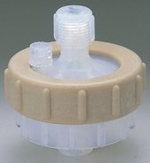 In-line filter holder, PFA, type PFA 47 for 47mm Ø filters, Perfluorelastomer O-ring, Inlet and outlet combined 1/4" NPTM and 1/4" barb