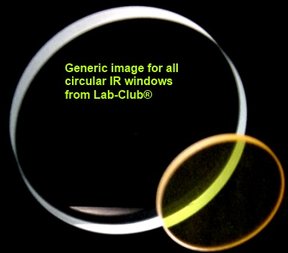 IR window, circular, KBr, 32mm Ø x 3mm, drilled