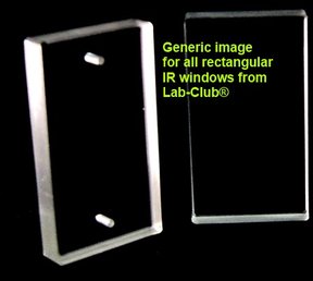 IR window, rectangular, NaCl, 41 x 23 x 6mm, drilled