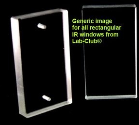 IR window, rectangular, KCl, 38 x 19 x 4mm, drilled